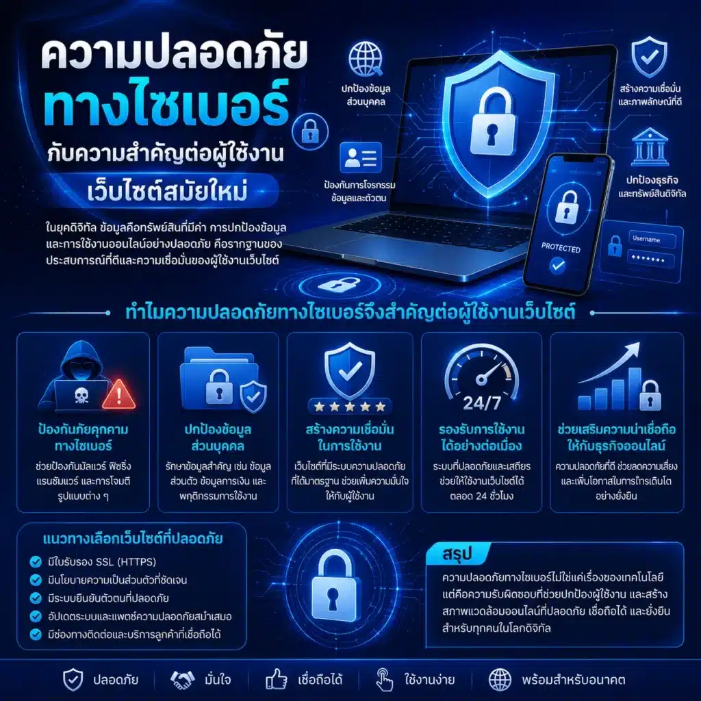 ความปลอดภัยทางไซเบอร์กับความสำคัญต่อผู้ใช้งานเว็บไซต์สมัยใหม่