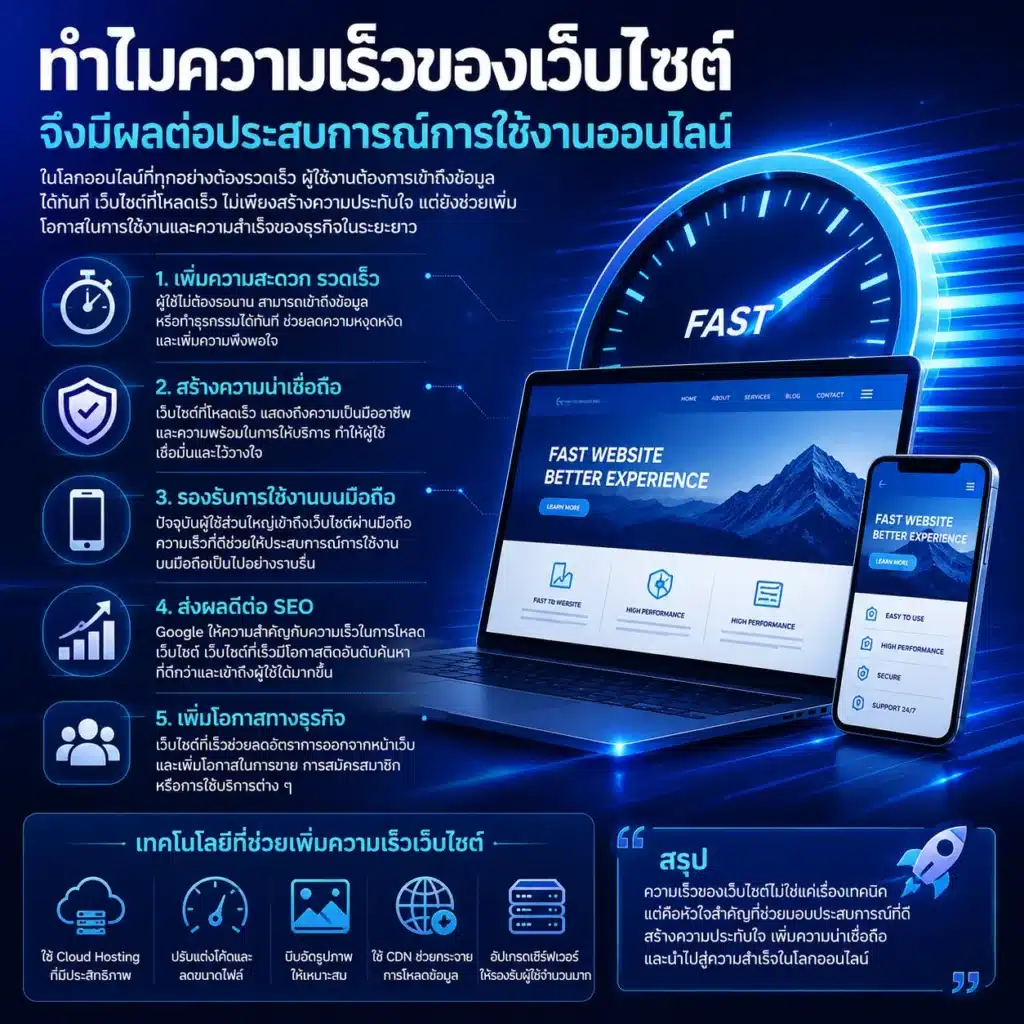 ทำไมความเร็วของเว็บไซต์จึงมีผลต่อประสบการณ์การใช้งานออนไลน์